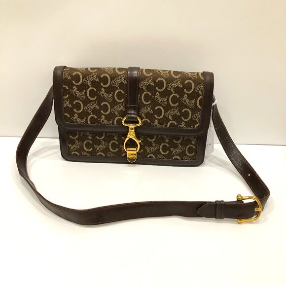 Celine Brown Logo Crossbody Bag Sku#84960 - Picture 1 of 13